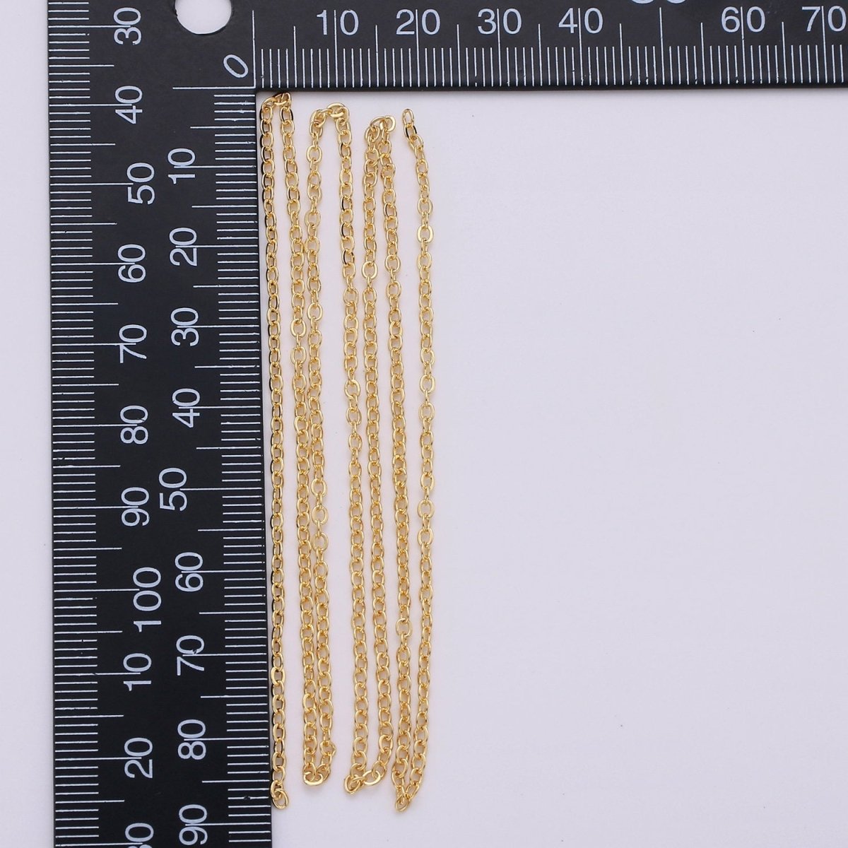 Gold ROLO Cable Chain - 24K Gold Filled Chain - Gold Fill Chain Bulk - Dainty Gold Chain Wholesale - Unfinished Gold Chain by the Yard | ROLL-134 Clearance Pricing - DLUXCA