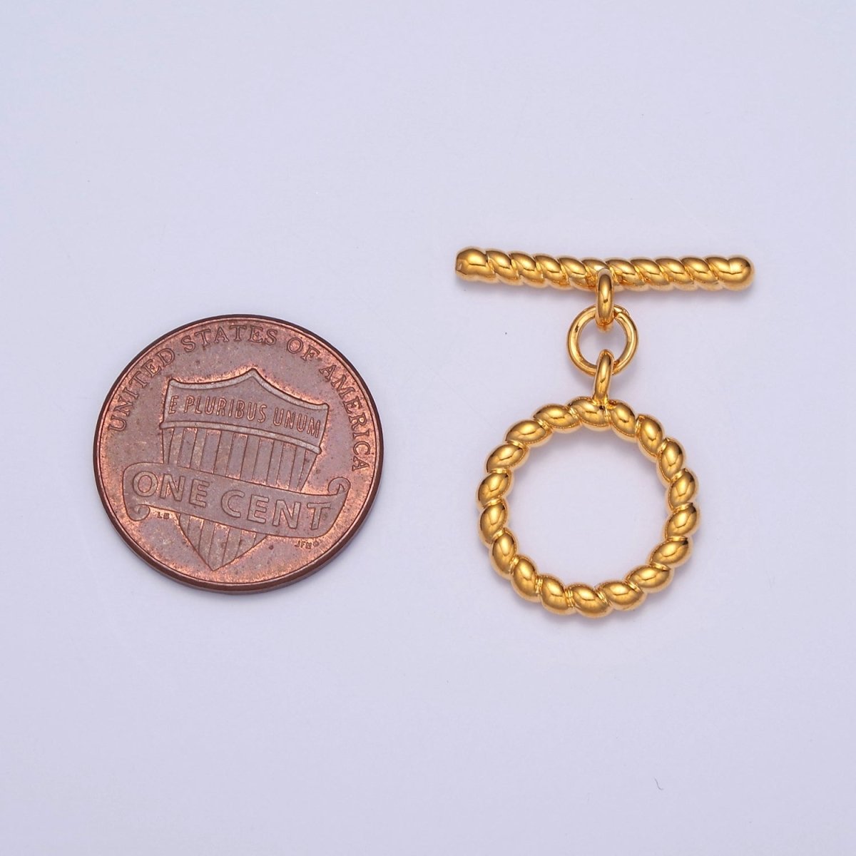 Gold Round Toggle Clasp, Bracelet Necklace Jewelry Clasps, 24K Gold Filled OT Clasp L-713 L-714 L-823 - DLUXCA