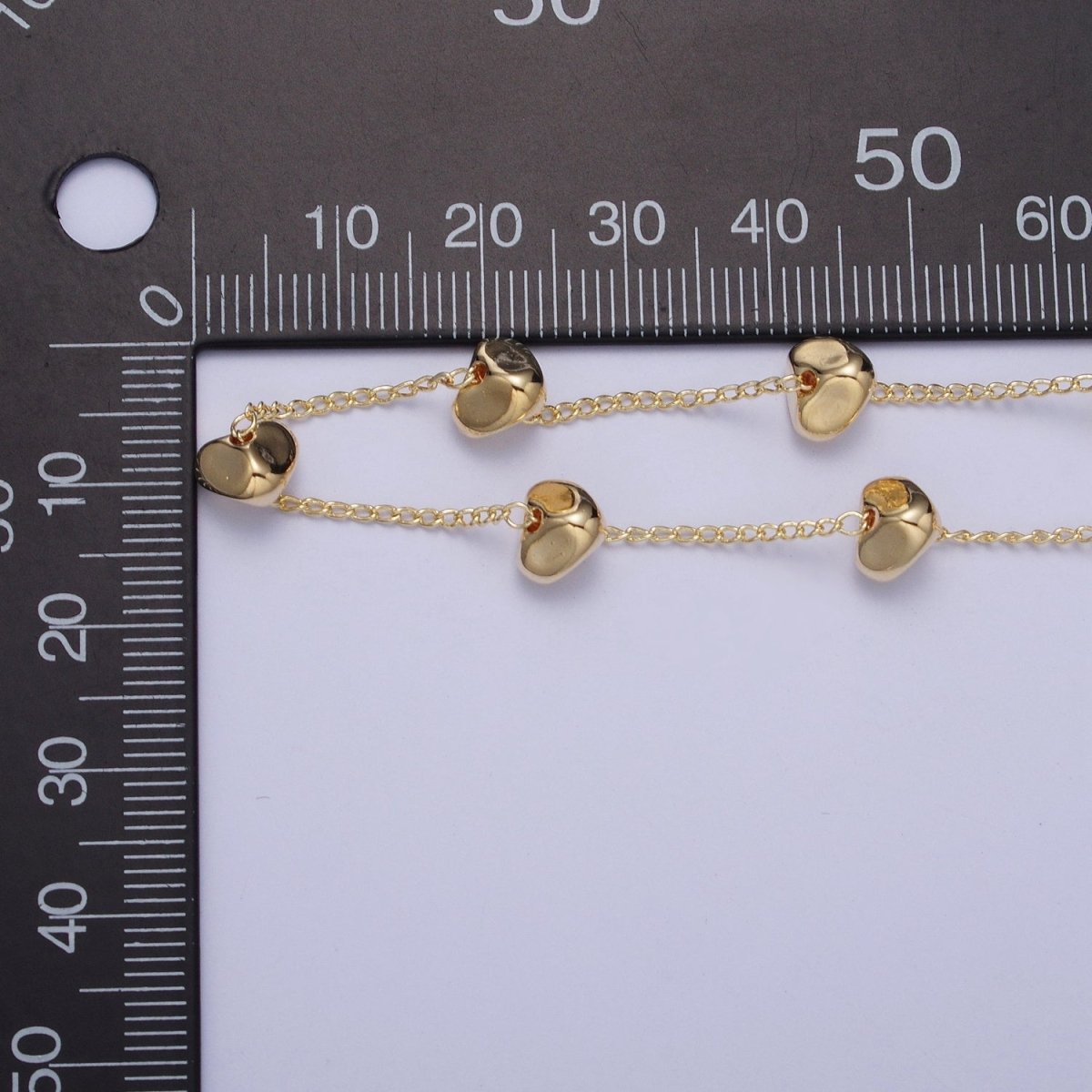Gold Satellite Abstract Bead Chain Wholesale by Yard For Jewelry Making Component | ROLL-839 Clearance Pricing - DLUXCA