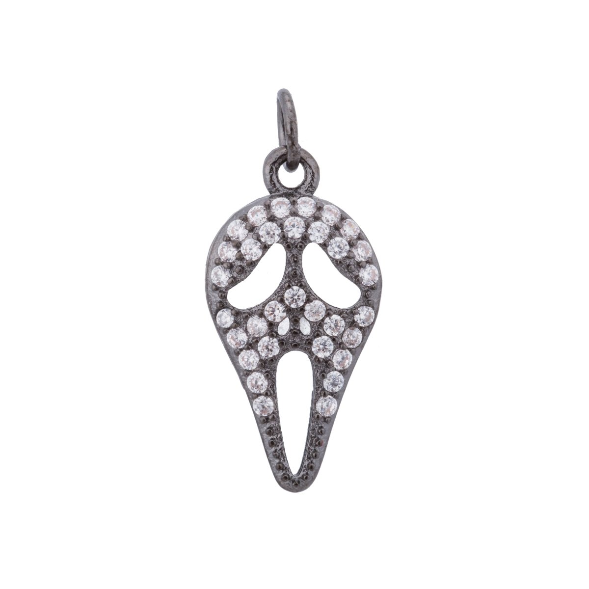 Gold Scream Movie Mask, Scary, Halloween, Horror, Cosplay, Craft Cubic Zirconia Bracelet Charm Bead Findings Pendant For Jewelry Making C169 - DLUXCA