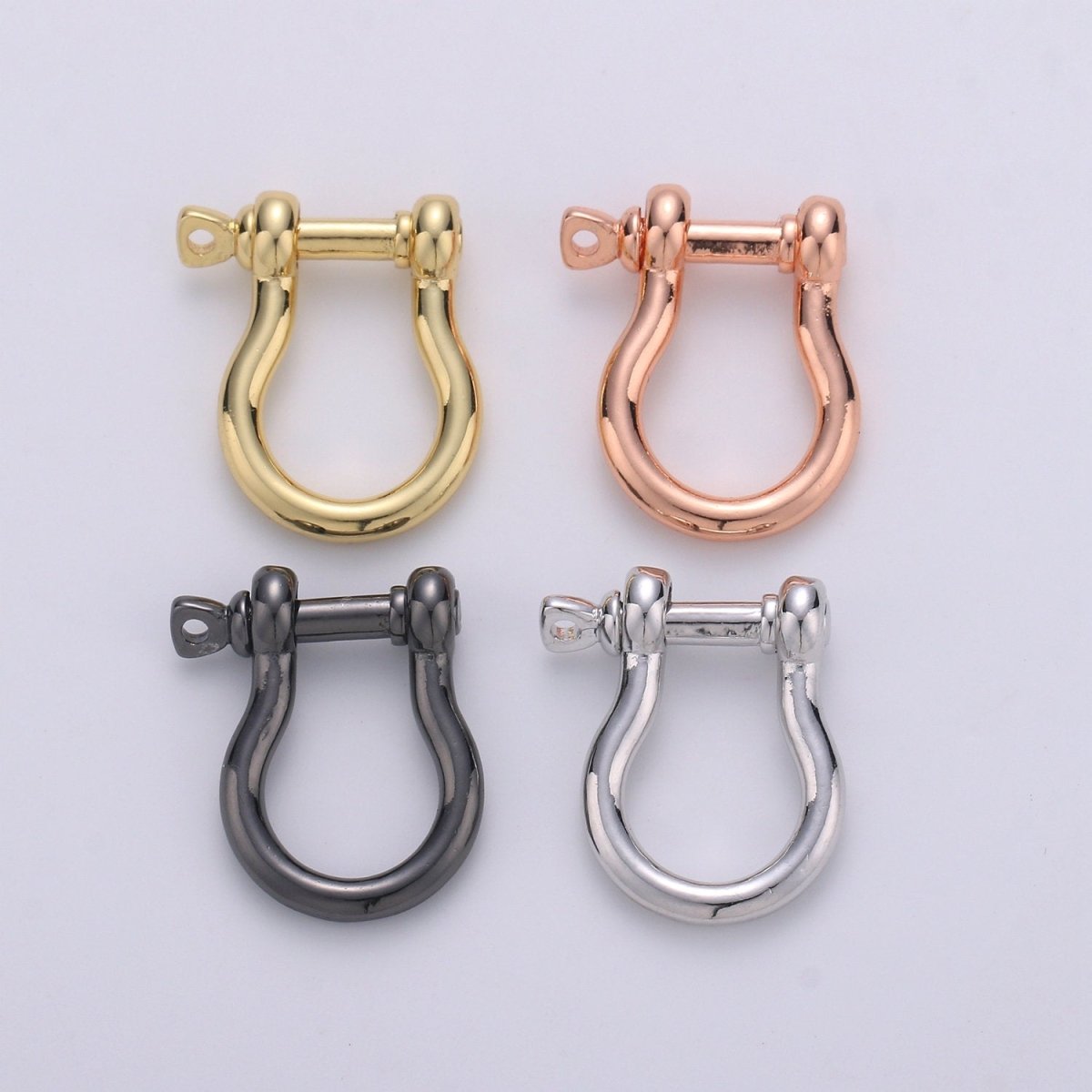 Gold Screw clasp lock, Anchor Shackle, Gold, Silver, Rosegold Black Nautical Bracelet Clasps, Anchor Necklace, Sailor Bracelet Clasp Supply K-931 - K-934 - DLUXCA