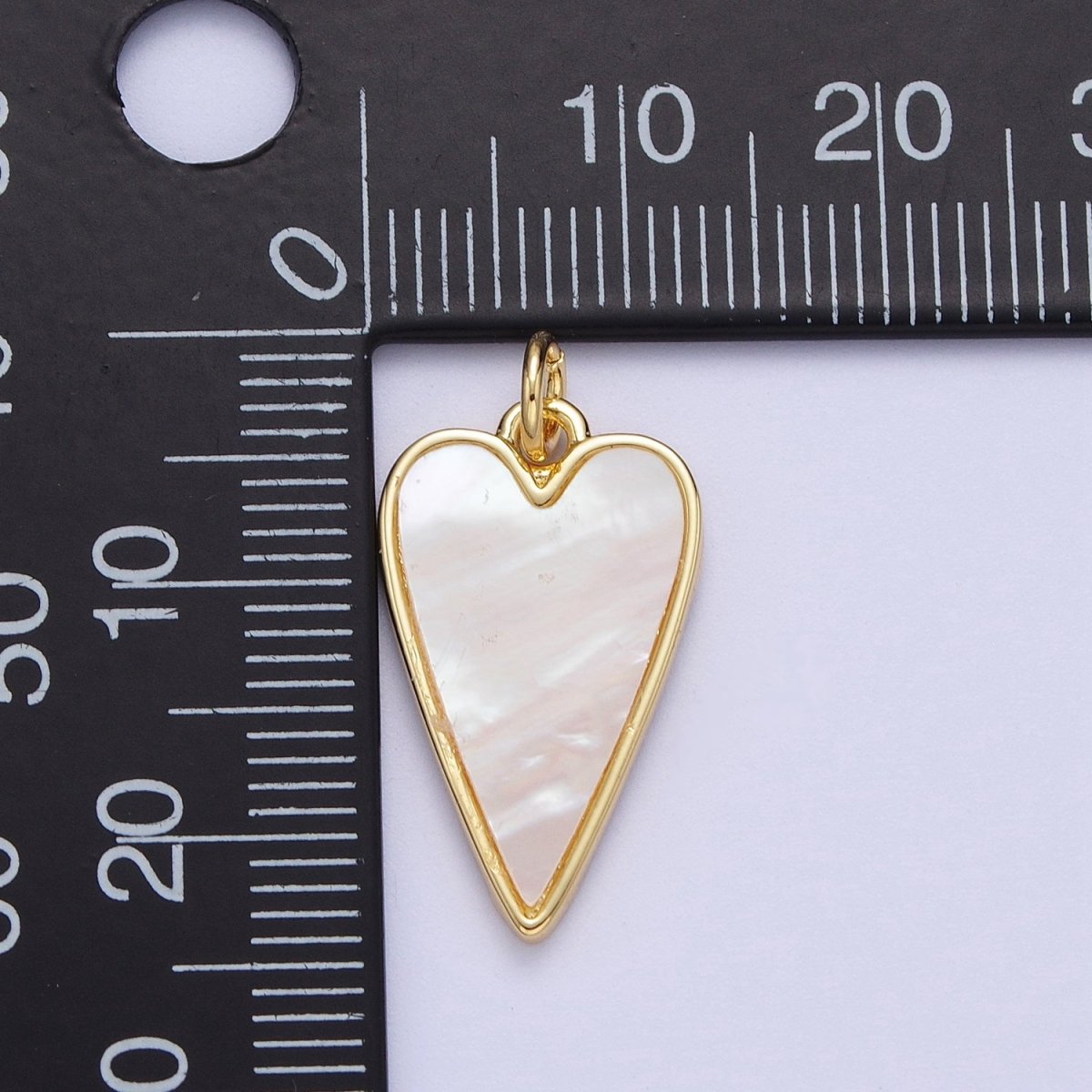 Gold Shell Pearl Heart Love Charm For Valentine Jewelry Making | C-717 - DLUXCA