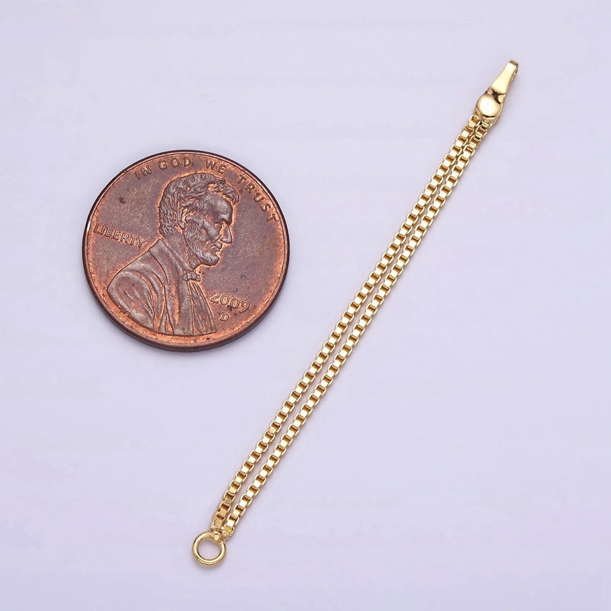 Gold, Silver 5mm Double Box Chain Open Loop Linear Earring Drop Jewelry Making Supply | Z-933 Z-934 - DLUXCA
