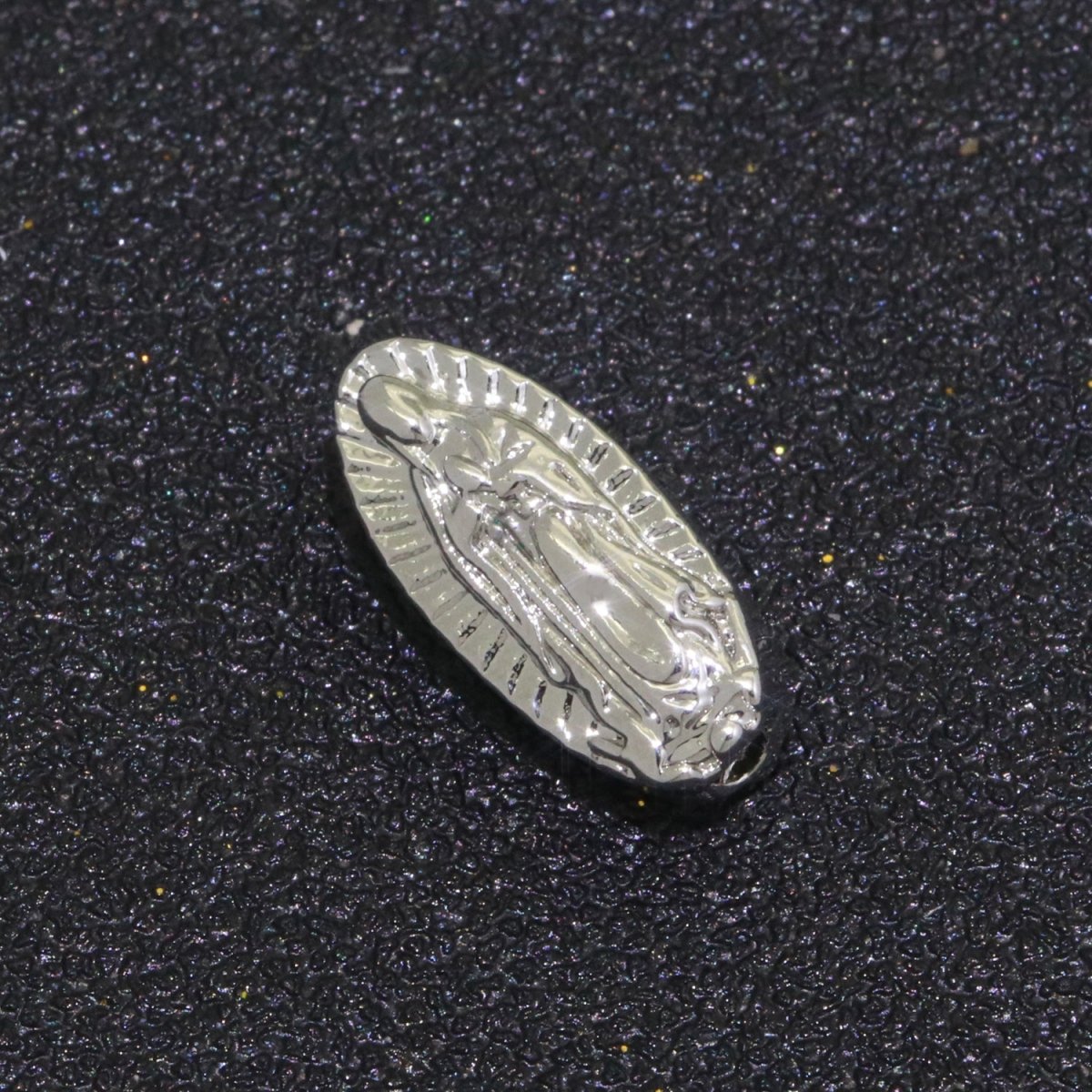 Gold / Silver / Black Our Lady of Guadalupe Beads, Virgin Mary bead Spacer rosary beads, Catholic beads, for Religious jewelry making B-634 B-635 B-636 - DLUXCA