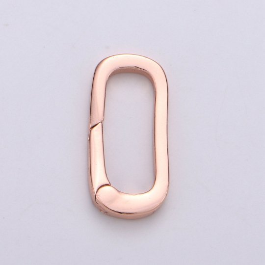 Gold Silver Black Rose Gold Push Gate Oval Clasp, Spring gate Clasp, 21.2x10mm WHOLESALE Supply 2.8mm Thickness L-061~L-064 - DLUXCA
