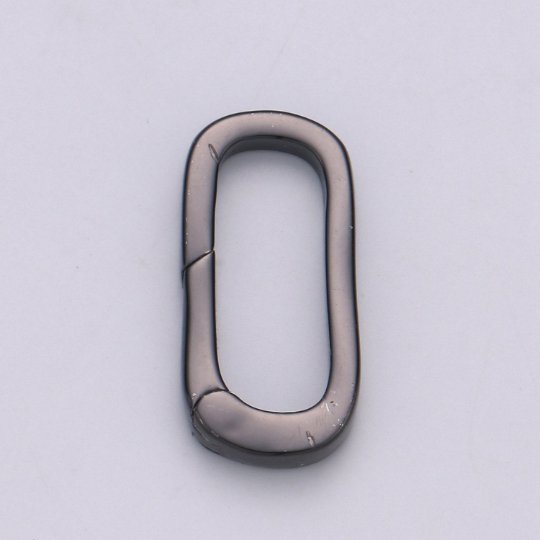 Gold Silver Black Rose Gold Push Gate Oval Clasp, Spring gate Clasp, 21.2x10mm WHOLESALE Supply 2.8mm Thickness L-061~L-064 - DLUXCA