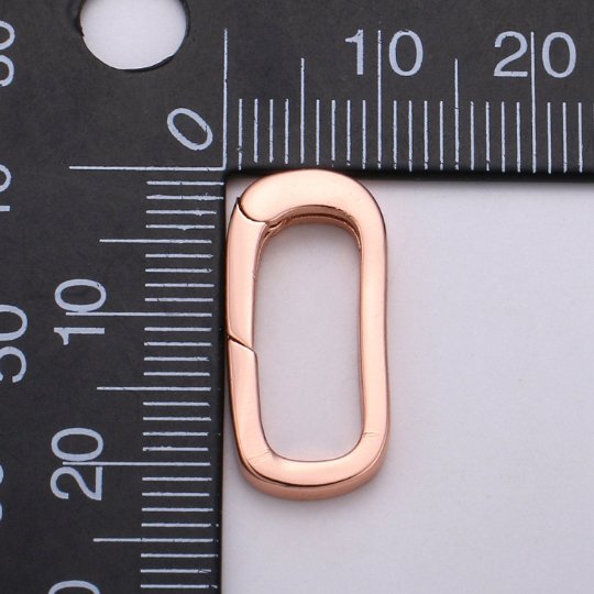 Gold Silver Black Rose Gold Push Gate Oval Clasp, Spring gate Clasp, 21.2x10mm WHOLESALE Supply 2.8mm Thickness L-061~L-064 - DLUXCA