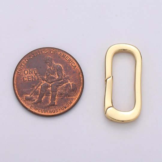 Gold Silver Black Rose Gold Push Gate Oval Clasp, Spring gate Clasp, 21.2x10mm WHOLESALE Supply 2.8mm Thickness L-061~L-064 - DLUXCA
