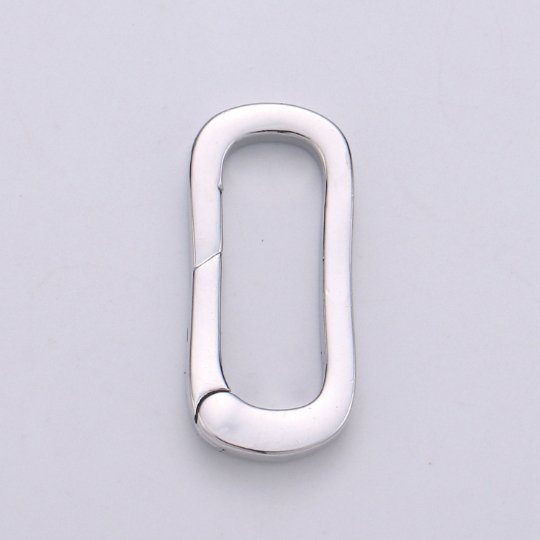 Gold Silver Black Rose Gold Push Gate Oval Clasp, Spring gate Clasp, 21.2x10mm WHOLESALE Supply 2.8mm Thickness L-061~L-064 - DLUXCA