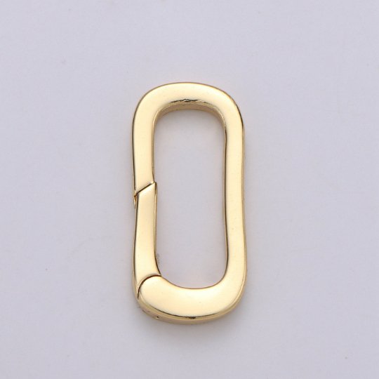 Gold Silver Black Rose Gold Push Gate Oval Clasp, Spring gate Clasp, 21.2x10mm WHOLESALE Supply 2.8mm Thickness L-061~L-064 - DLUXCA