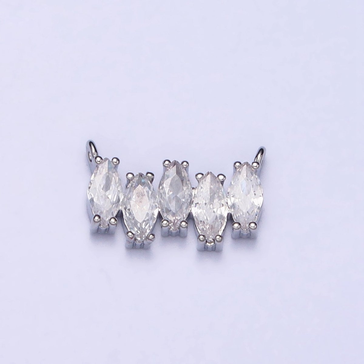 Gold, Silver Clear CZ Marquise Cubic Zirconia Lined 12.8mm Connector | AA843 AA844 - DLUXCA