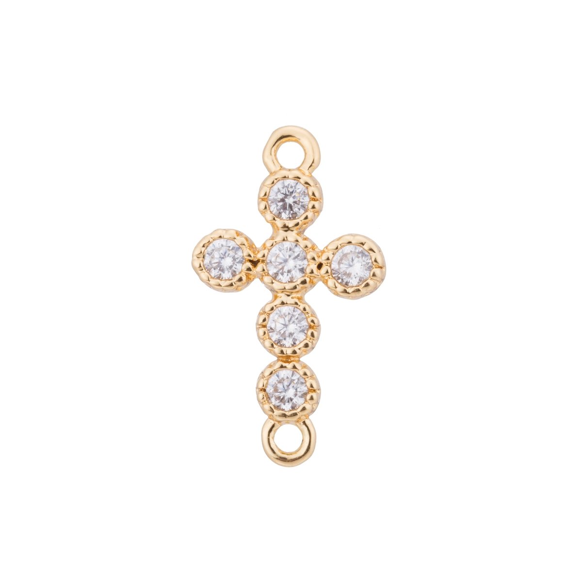 Gold / Silver Cross Charm, Peace Love Hope Believe, Family, Mother, Craft DIY Cubic Zirconia Bracelet Charm Bead Connector For Jewelry Making F-108 - DLUXCA
