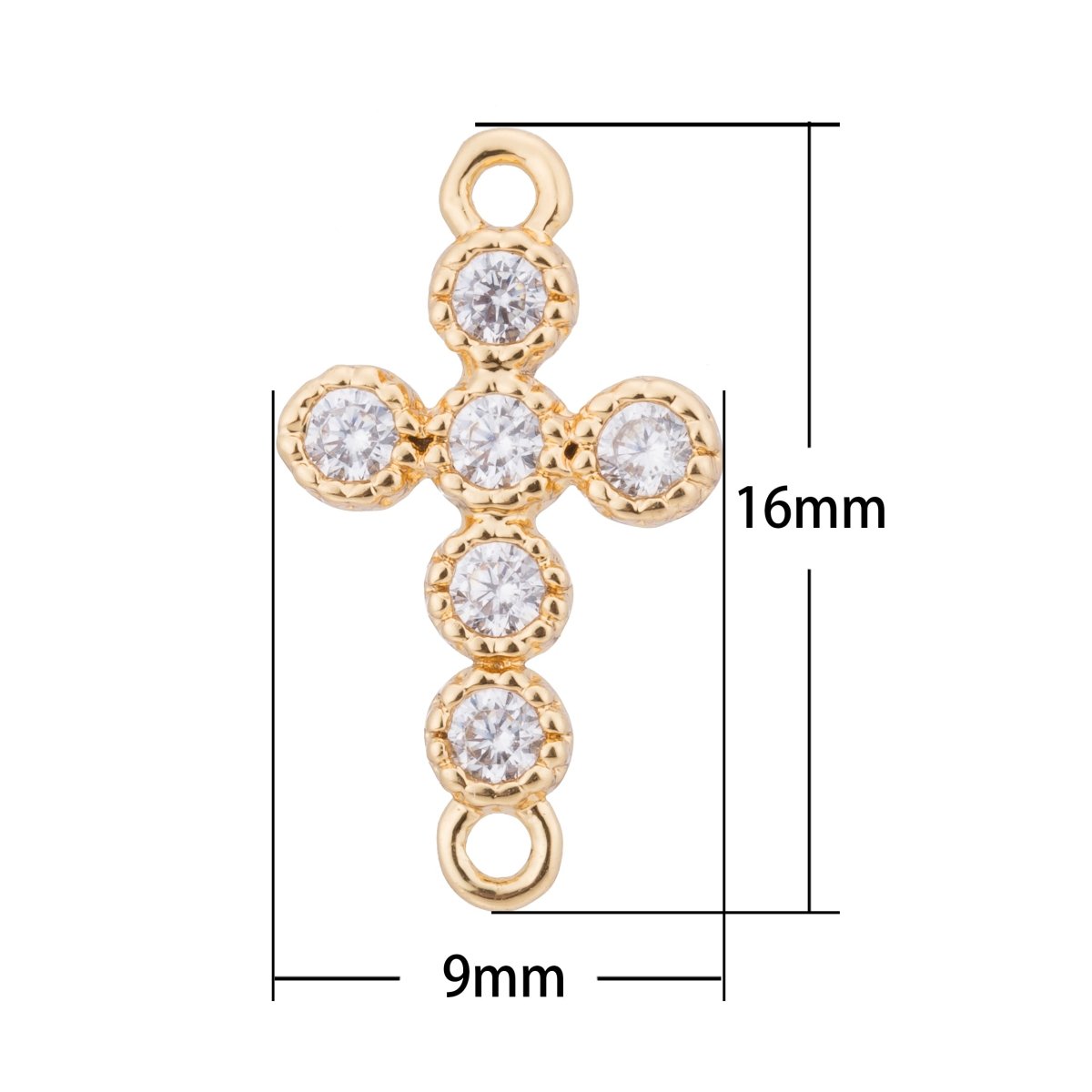 Gold / Silver Cross Charm, Peace Love Hope Believe, Family, Mother, Craft DIY Cubic Zirconia Bracelet Charm Bead Connector For Jewelry Making F-108 - DLUXCA
