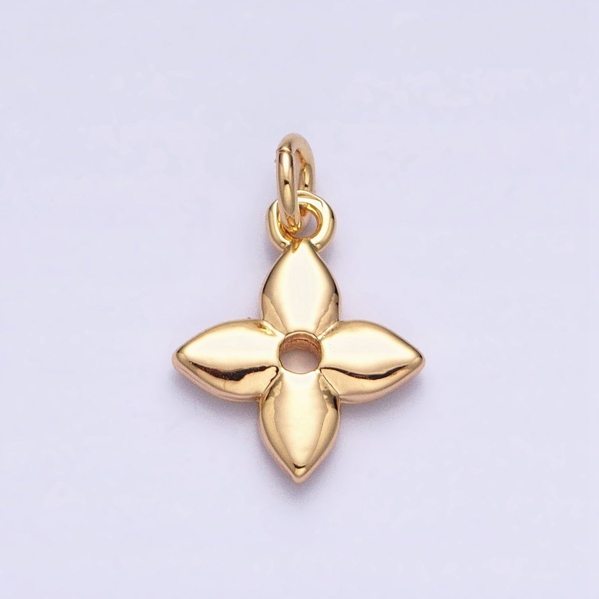 Gold, Silver Four-Leaf Flower Nature Add-On Charm | AC-617 AC-618 - DLUXCA
