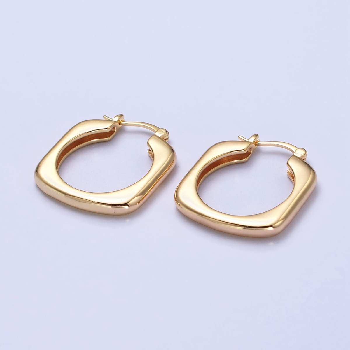 Gold, Silver Geometric Abstract Square Triangle Statement Latch Earrings | AB545 AB546 - DLUXCA