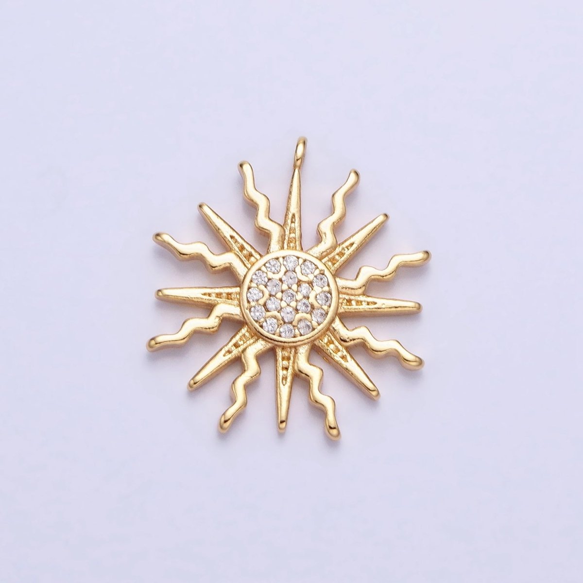 Gold, Silver Micro Paved CZ Celestial Sun Ray Add-On Charm | AC685 AC686 - DLUXCA