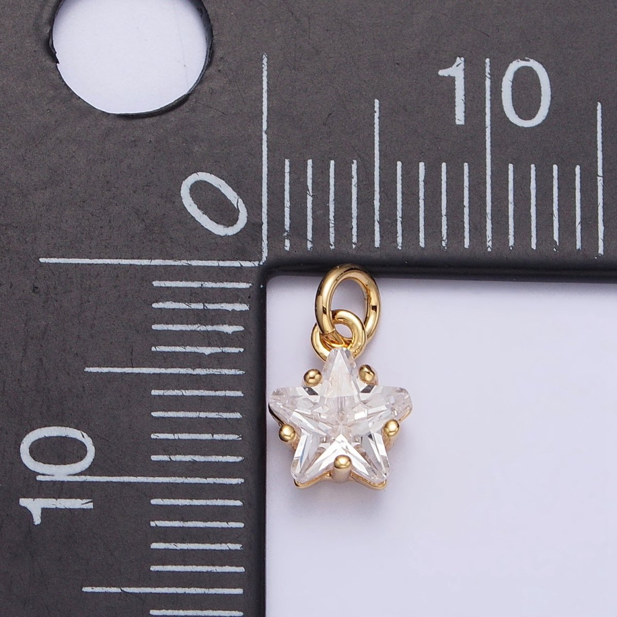 Gold, Silver Mini Celestial Star Clear CZ Cubic Zirconia Add-On Charm | AC237 AC238 - DLUXCA