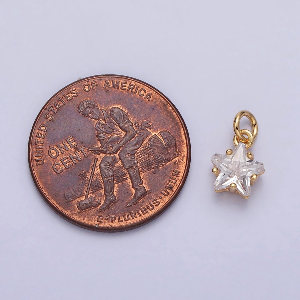 Gold, Silver Mini Celestial Star Clear CZ Cubic Zirconia Add-On Charm | AC237 AC238 - DLUXCA