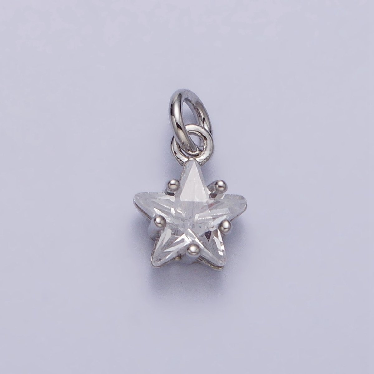Gold, Silver Mini Celestial Star Clear CZ Cubic Zirconia Add-On Charm | AC237 AC238 - DLUXCA