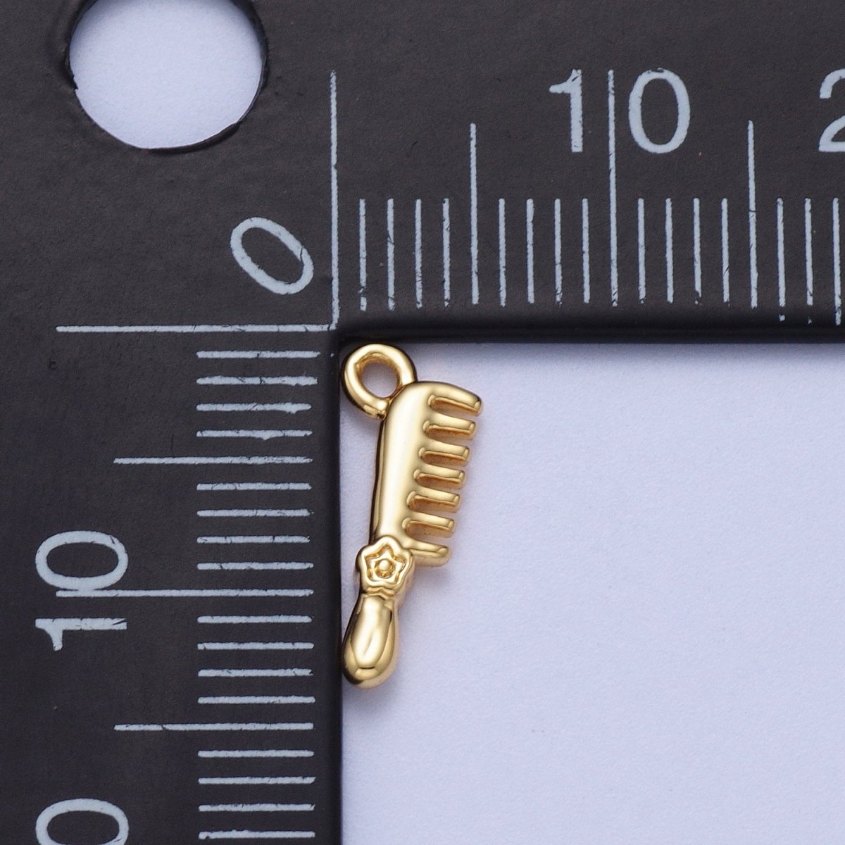 Gold, Silver Mini Flower-Themed Hairbrush Comb Add-On Charm | AC044 AC045 - DLUXCA
