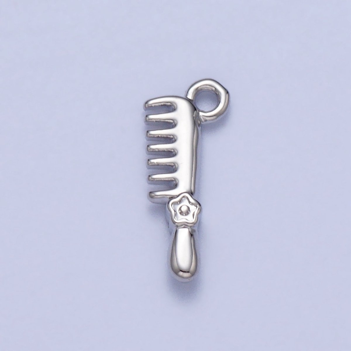 Gold, Silver Mini Flower-Themed Hairbrush Comb Add-On Charm | AC044 AC045 - DLUXCA