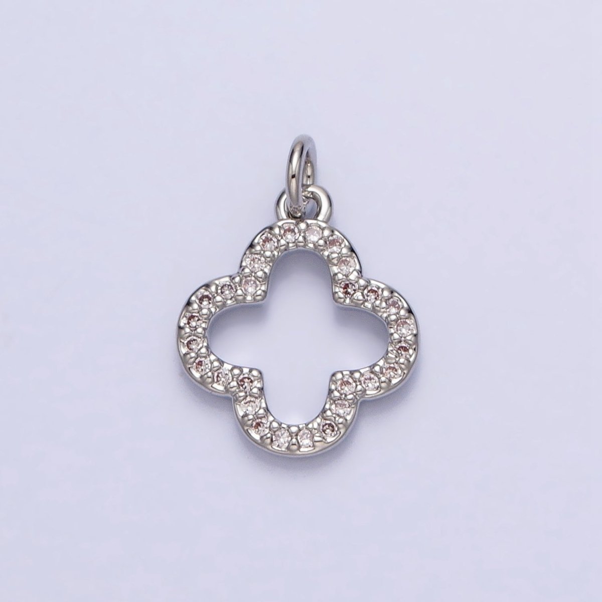 Gold, Silver Mini Lucky Four-Leaf Clover Quatrefoil Open Charm | AC-733 AC-734 - DLUXCA