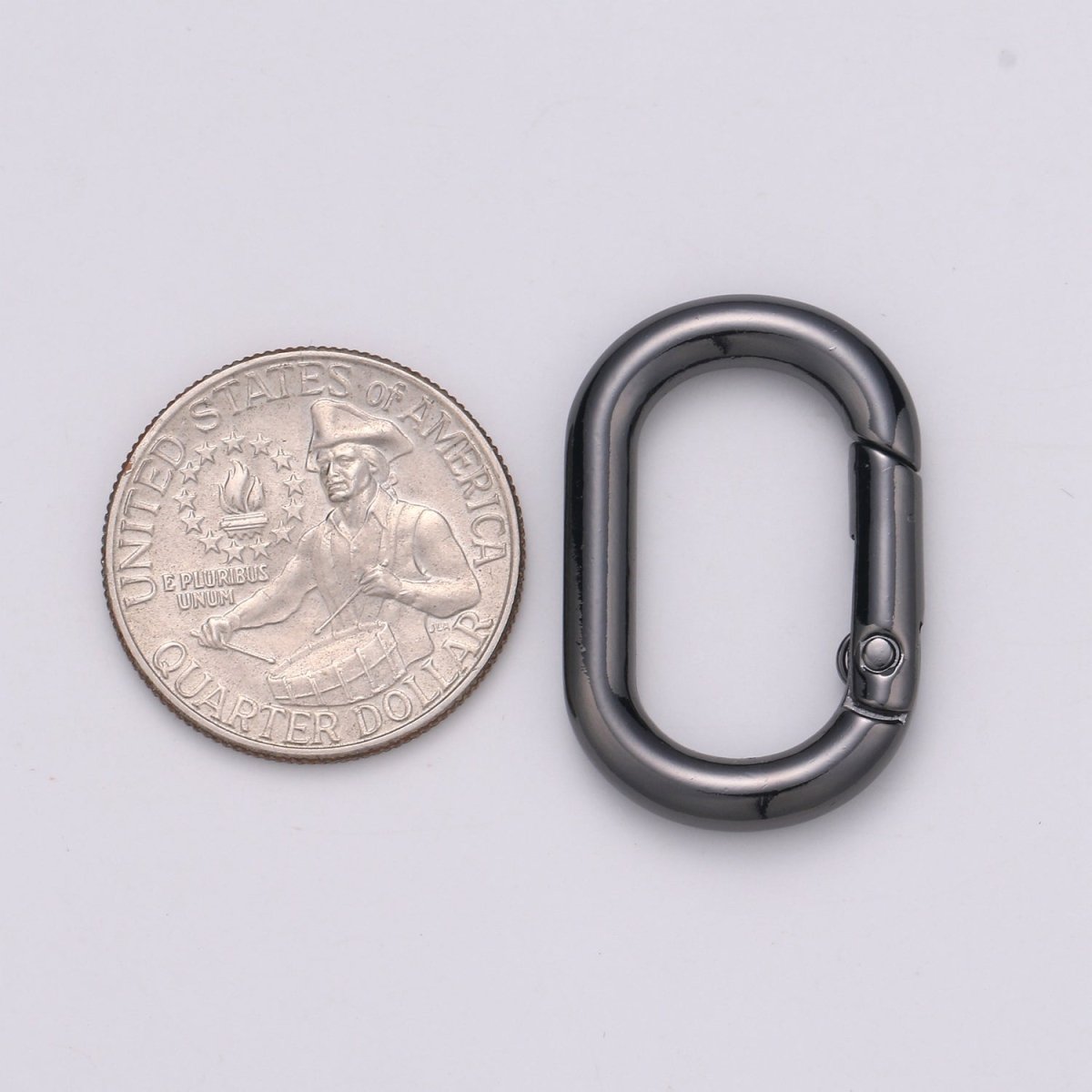 Gold, Silver, Rose Gold, Black Thick Push Gate Oval Clasp, Spring gate Clasp, 20x31mm Chunky Clasp for Statement Necklace L-028~L-031 - DLUXCA