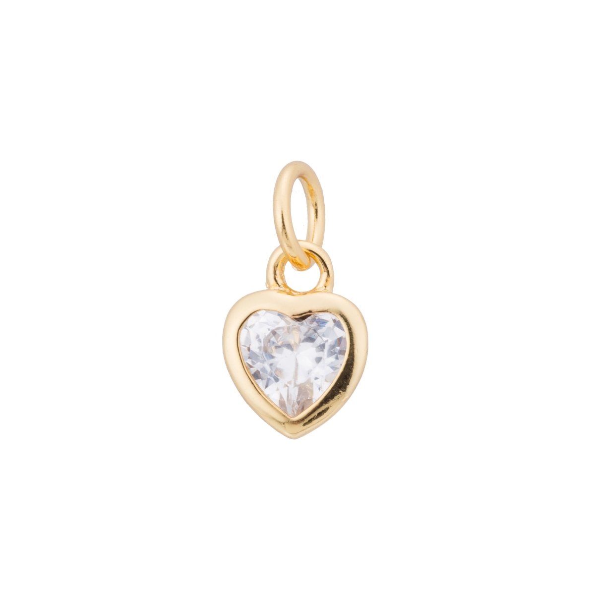 Gold / Silver / Rose Gold Filled Heart Diamond, Cute Love, Dangle Charm, Modern Craft Gift Cubic Zirconia Bracelet Charm Bead Findings Pendant For Jewelry Making | E-230 E-232 - DLUXCA