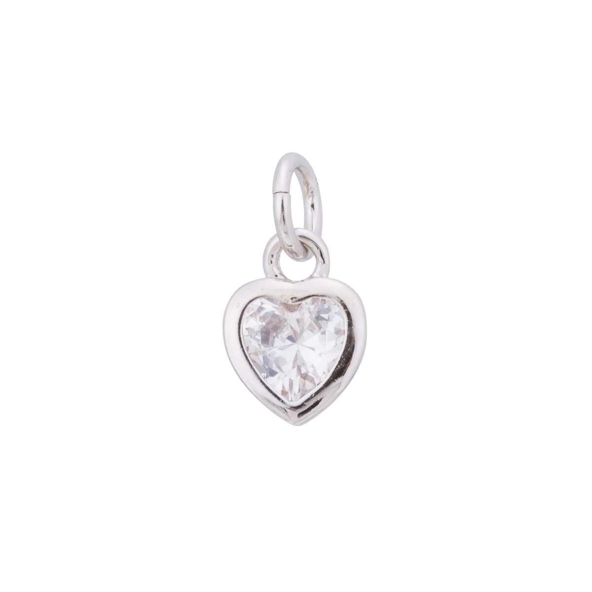 Gold / Silver / Rose Gold Filled Heart Diamond, Cute Love, Dangle Charm, Modern Craft Gift Cubic Zirconia Bracelet Charm Bead Findings Pendant For Jewelry Making | E-230 E-232 - DLUXCA