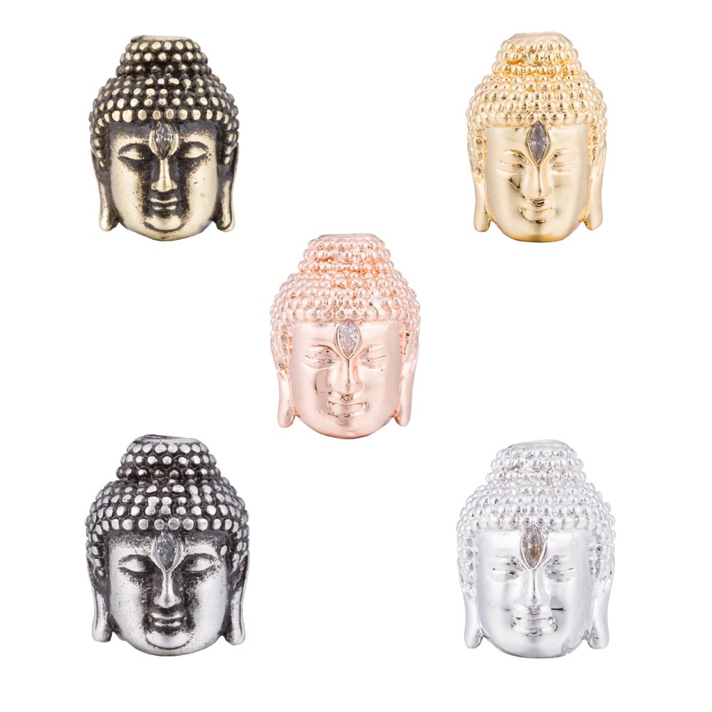 Gold / Silver / Rose Gold Meditation Buddha Head Spacer Beads | B-027 - DLUXCA