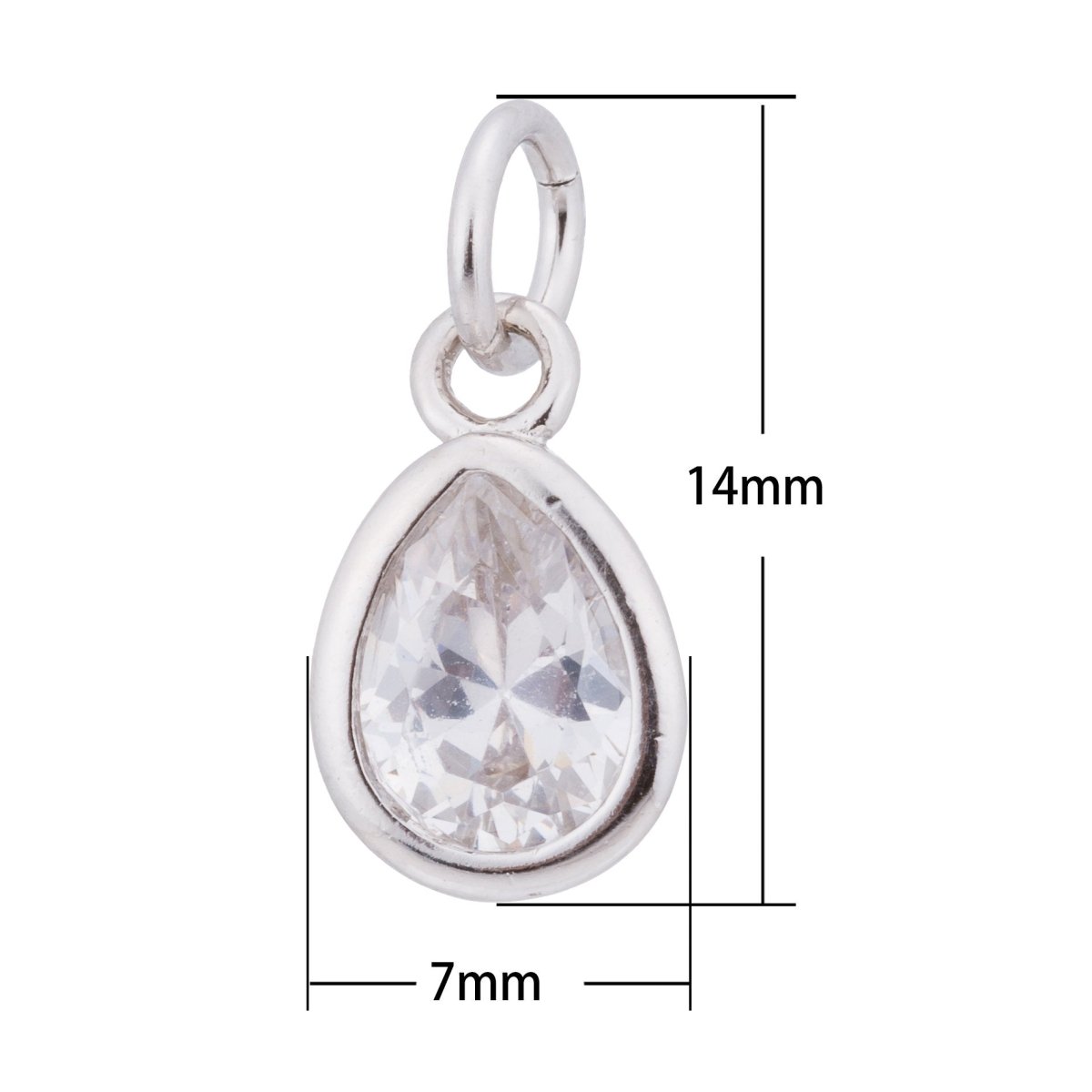 Gold / Silver / Rose Gold Pear Shaped, Tear Drop, Dangle Charm Modern Women DIY Craft Cubic Zirconia Bracelet Charm Bead Findings Pendant For Jewelry Making C-180 - DLUXCA