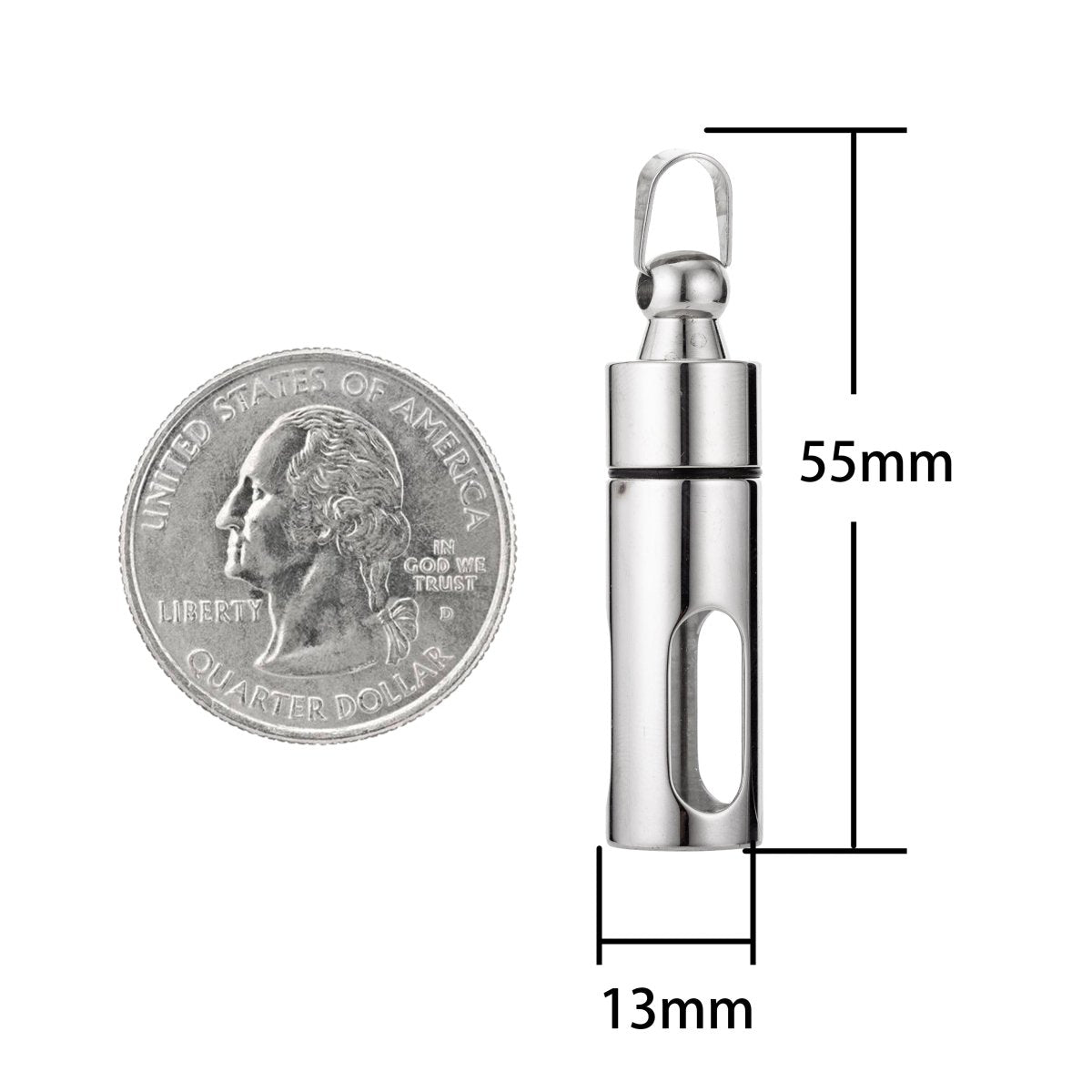 Gold Silver Stainless Steel Glass Container Tube Urn Keepsake Cremation Ashes For Memorial Pendant Jewelry Supplies J-561 - DLUXCA