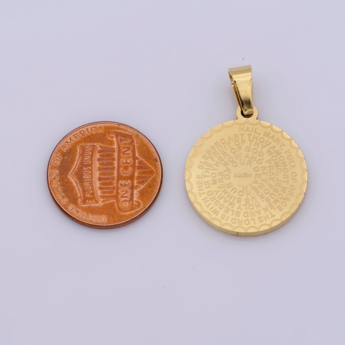 Gold / Silver The Hail Mary Prayer Pendant Catholic Religious Necklace Pendant, Charm For Jewelry Making J-360 J-361 - DLUXCA