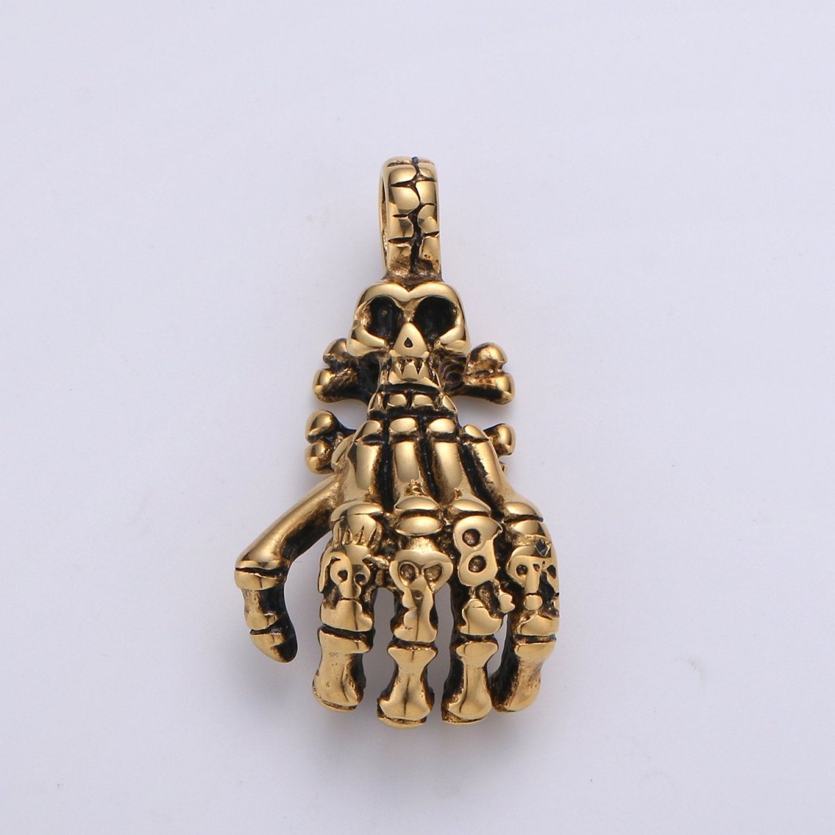 Gold Skeleton Hand Charm Zombie Hand Charm Silver Halloween Charm Tibetan Silver Charms For Men Jewelry Making in Stailness Steel Finding J-793~J-795 - DLUXCA