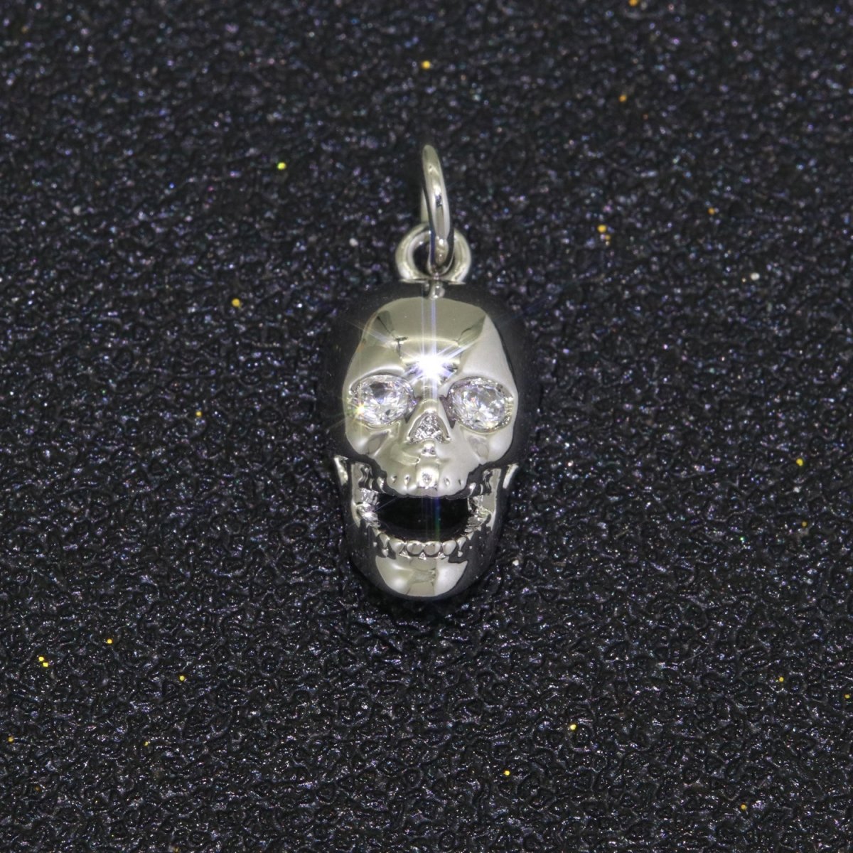 Gold Skull Charm, Skull Pendant, 3D Skull Pendant Gold Filled Charm, Pewter, Silver Black Gun Metal Charm Bracelet Necklace for halloween M-508 - M-510 - DLUXCA