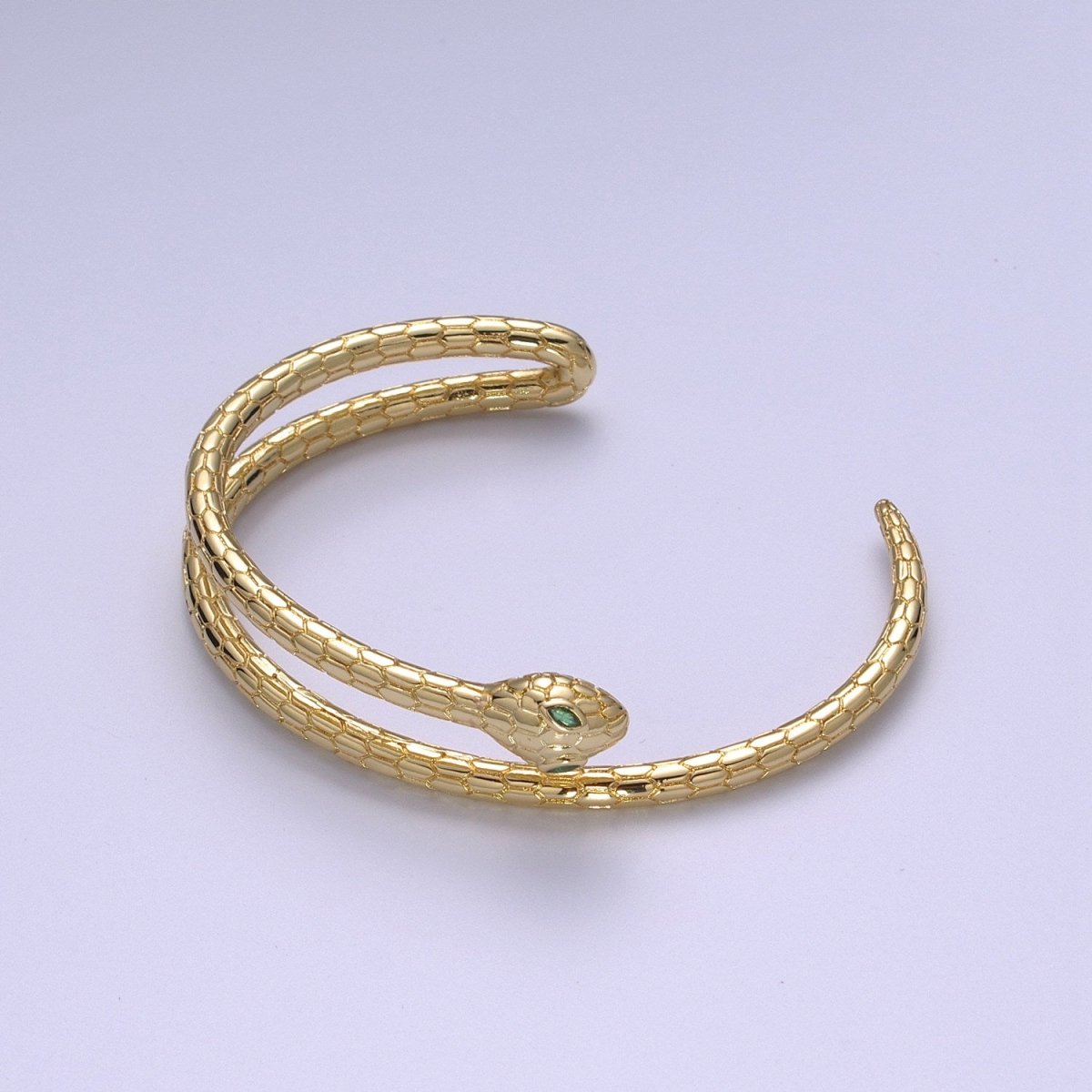 Gold Snake Cuff Bracelet Wrap Snake Bangle Stackable Jewelry | WA-287 Clearance Pricing - DLUXCA