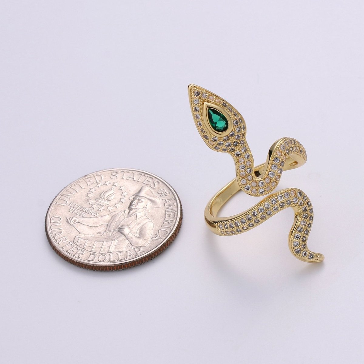 Gold Snake ring, serpent ring, gold ring, wrap ring, snake gold ring, Micro Pave Ring vintage jewelry for birthday Christmas Gift R219 - DLUXCA