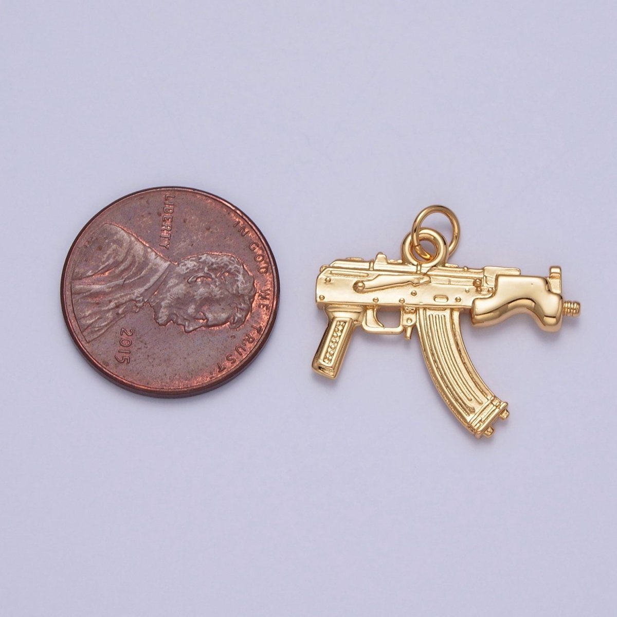 Gold SP89 Semi-Auto Pistol Gun Weapon Charm | X-147 - DLUXCA