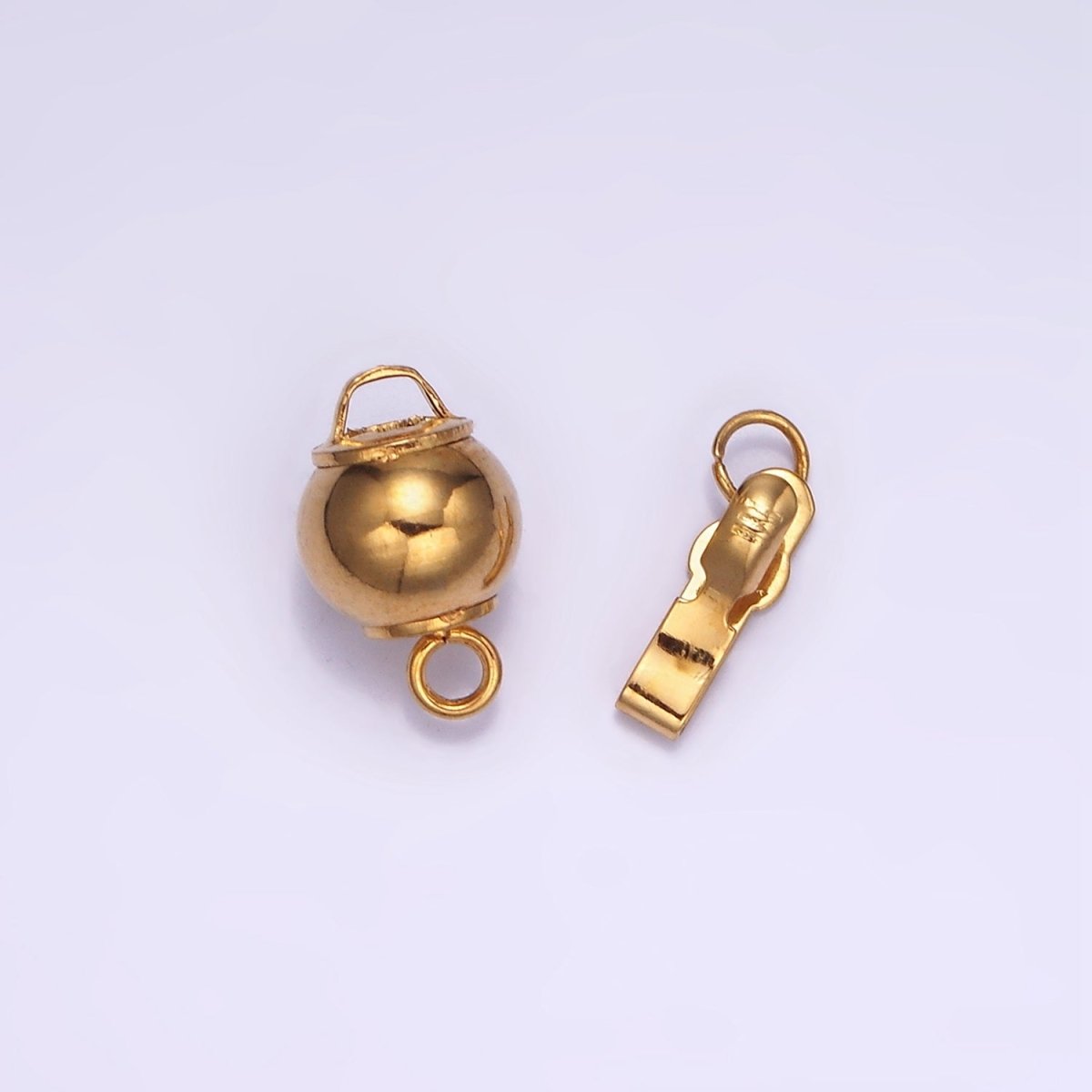 Gold Stainless Steel Ball Clasp with Ring for Necklace Bracelet