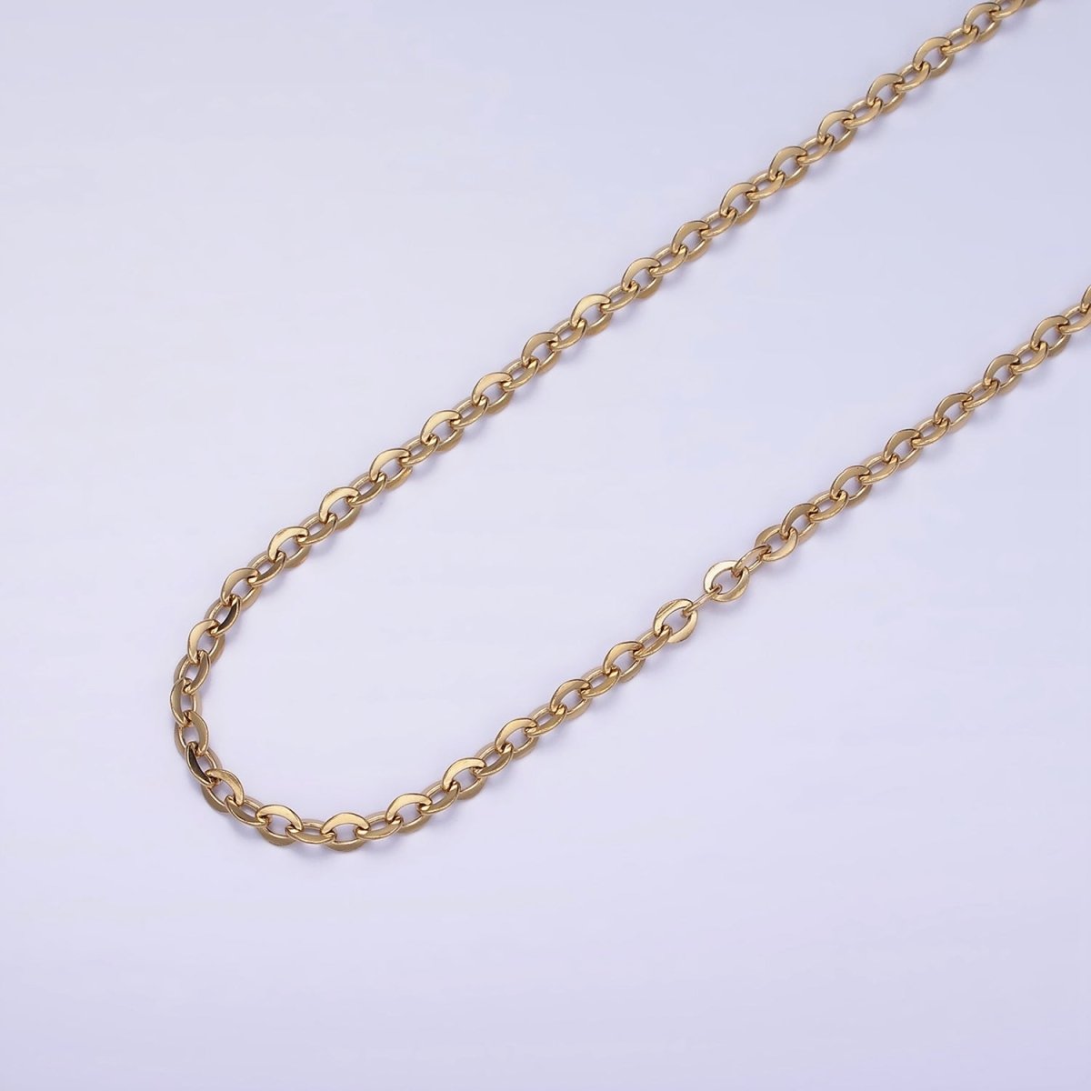 Gold Stainless Steel Cable Chain by Yard for Jewelry Making | Roll-1466 - DLUXCA