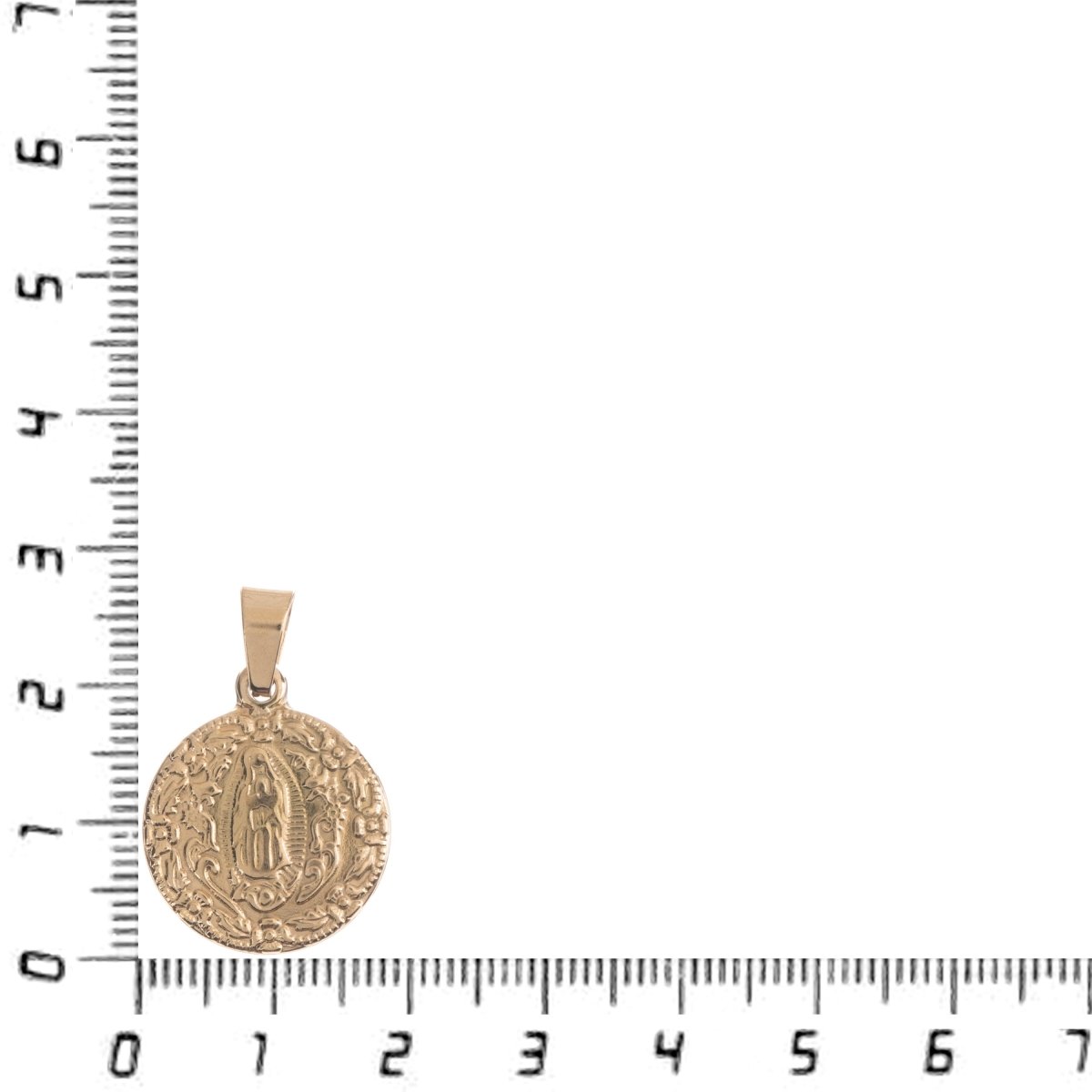 Gold Stainless Steel Dainty Holy Virgin Mother Mary, Intricate Flower Lady Guadalupe Medallion Pendant Catholic Religious Jewelry J-471 - DLUXCA