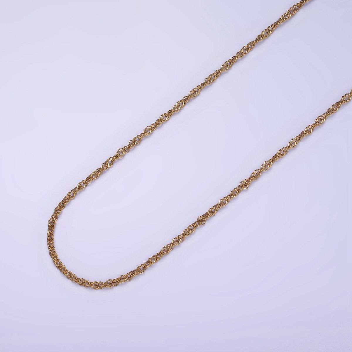 Gold Stainless Steel Double Cable Link Chain by Yard | Roll-1467 - DLUXCA