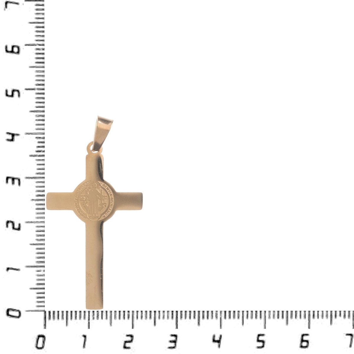 Gold Stainless Steel Holy Crucifix, Jesus Crux, St Benedict Cross Bails Findings for Earring Necklace Jewelry Making Supplies J-475 - DLUXCA