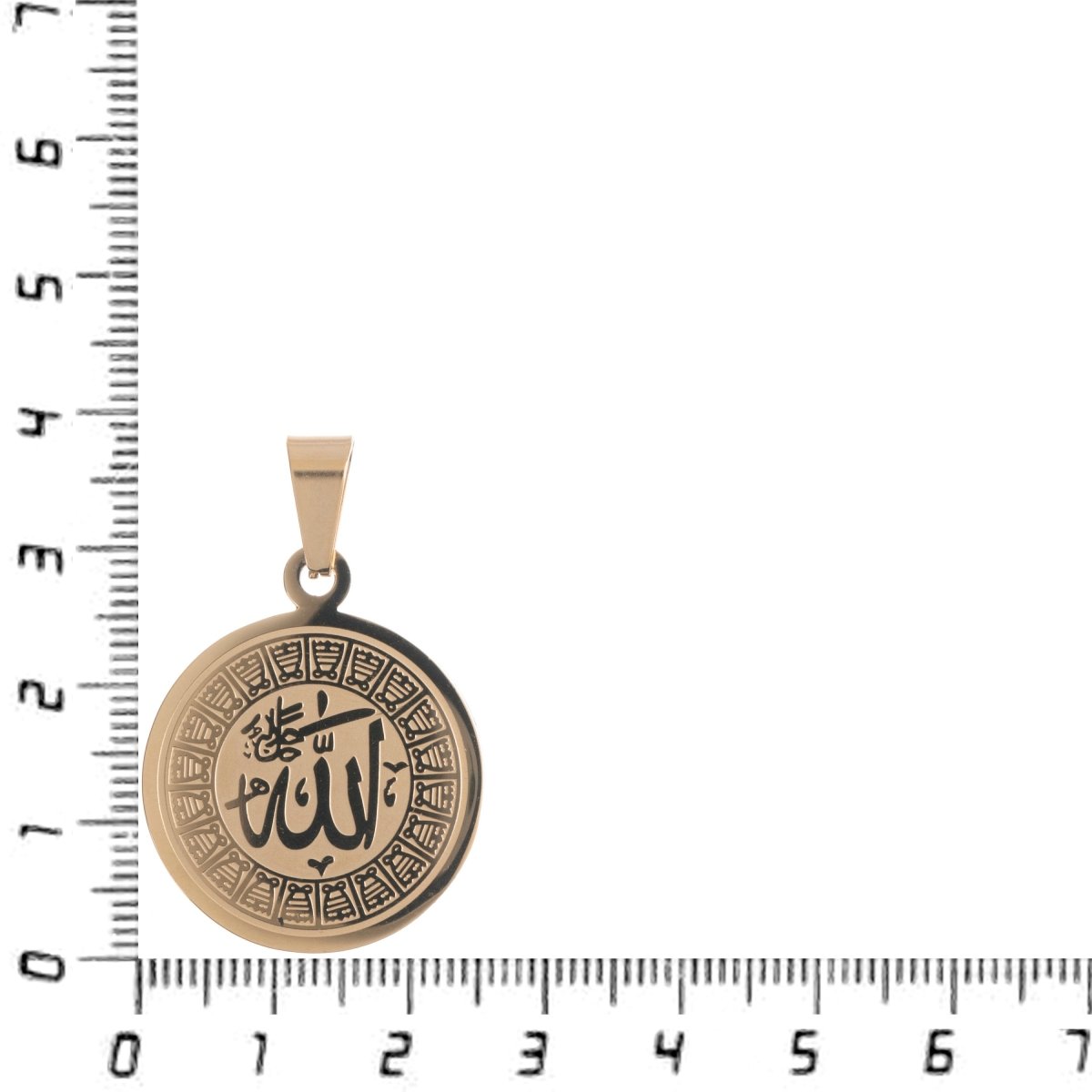 Gold Stainless Steel Religious Pendant, Islam, Moslem, Allah, Arabic Word, Bails Findings for Earring Necklace Jewelry Making Supplies J-478 - DLUXCA