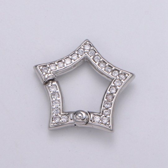 Gold Star Clasp Spring Gate Ring, Push Gate Ring Snap Click Lock 14K Gold Filled Clasp for Link Necklace Bracelet Connector L-169 L-170 - DLUXCA