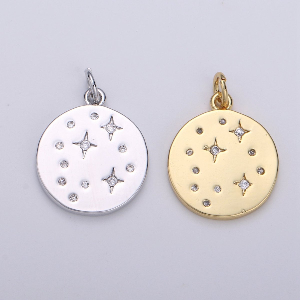 Gold Star Jewelry Gold Sky Galaxy Charm Jewelry Making Supply 24K Gold Filled Findings Silver Celestial Jewelry D-530 D-531 - DLUXCA