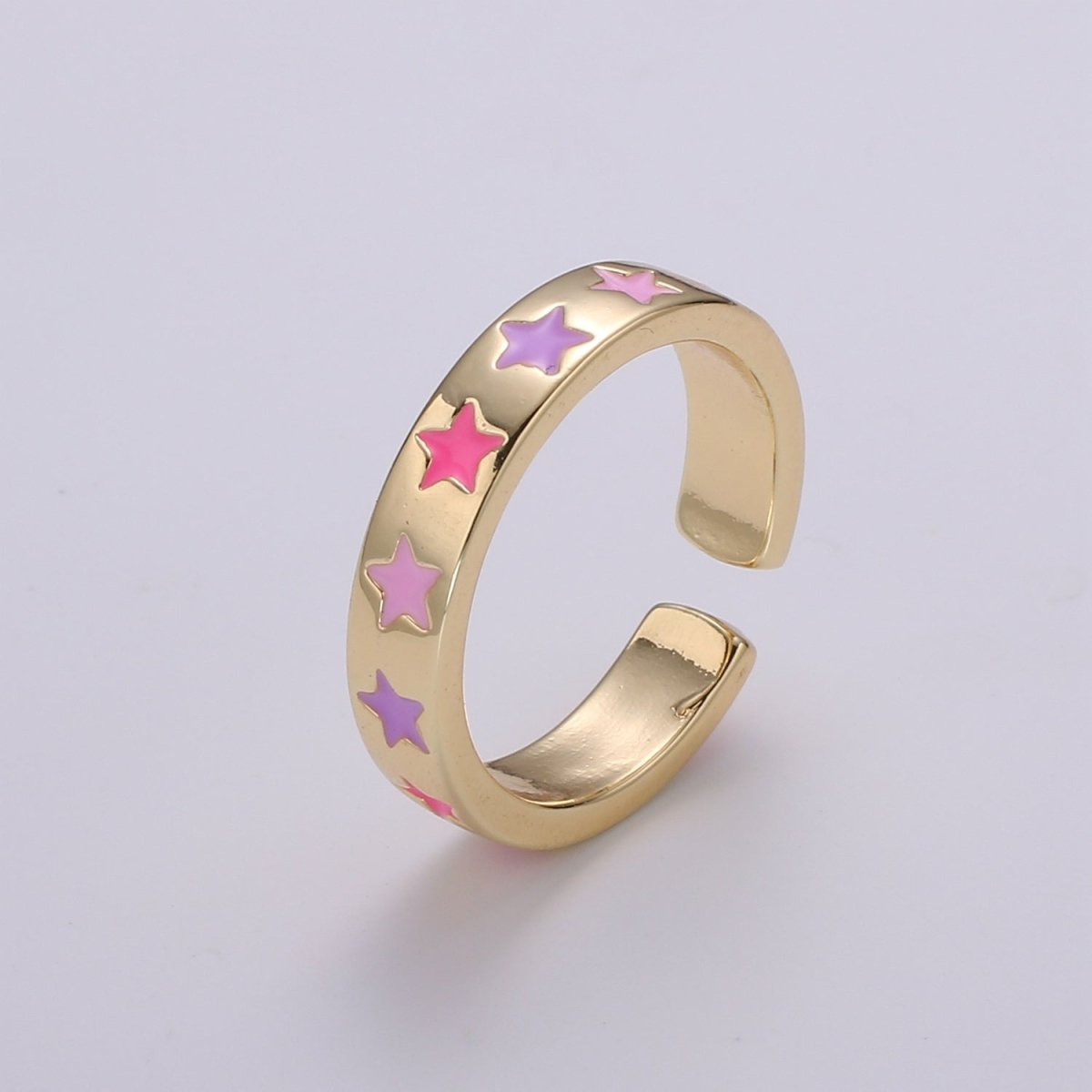 Gold Star Ring, Celestial Ring, Open Ring Adjustable Dainty Gold Stacking Ring Minimalist Twinkle Ring for Friendship Jewelry Birthday gift - DLUXCA