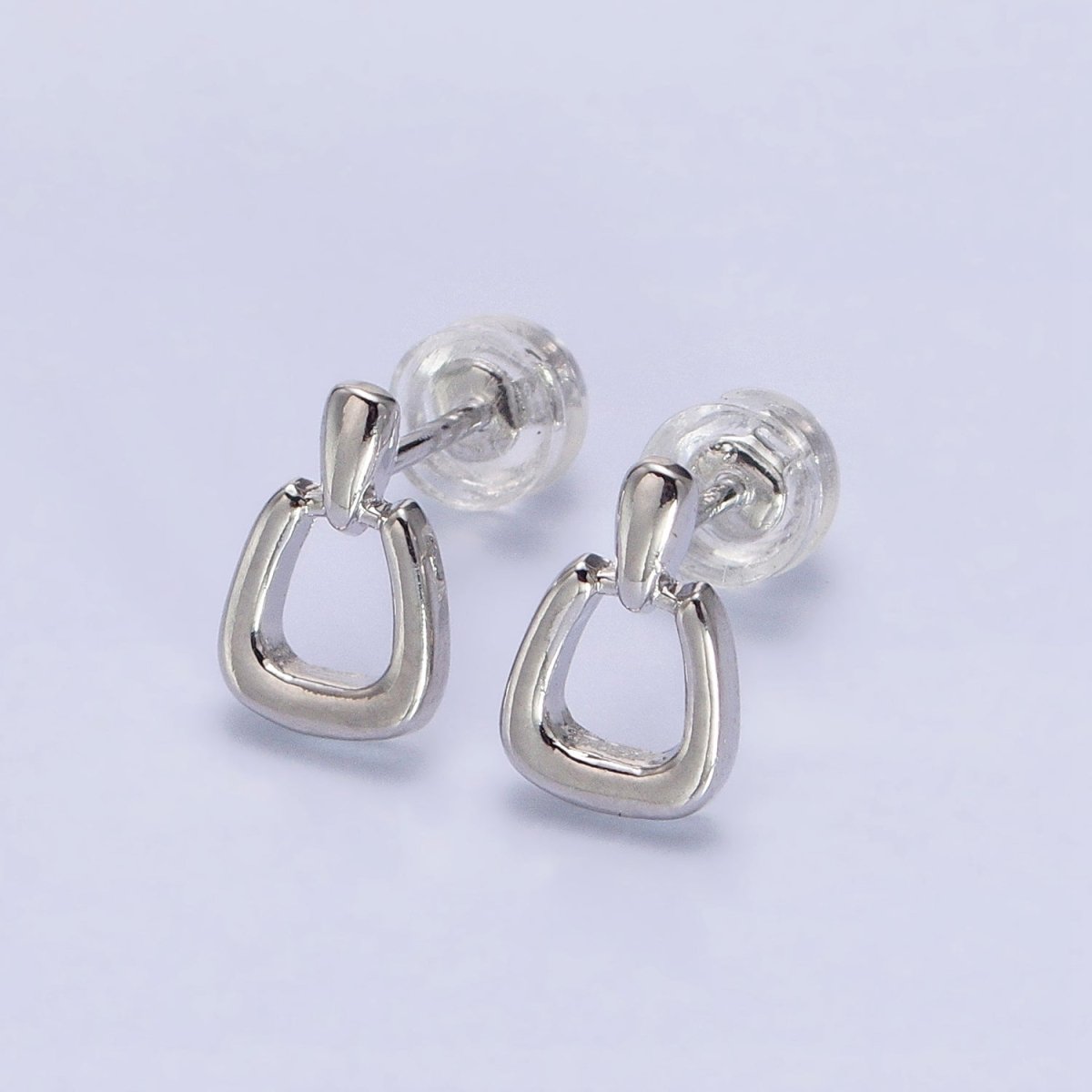Gold Stud Horseshoe Earrings, Silver Lucky Horseshoe Earring AB611 AB612 - DLUXCA