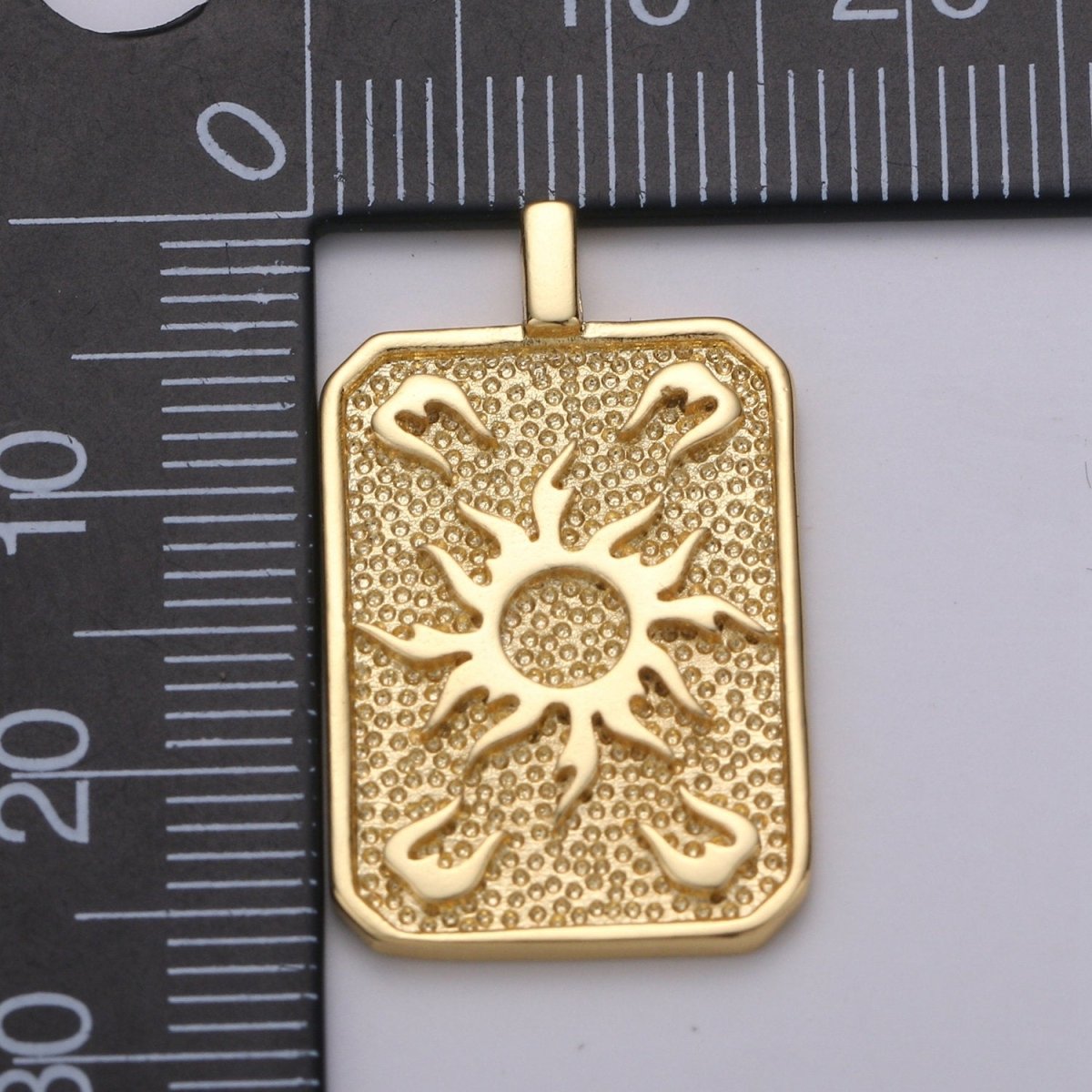 Gold Sun Charm Gold Filled Medallion, Celestial Pendant Necklace Charm for Statement Necklace Component Gold Tag Unisex Jewelry J-031 - DLUXCA