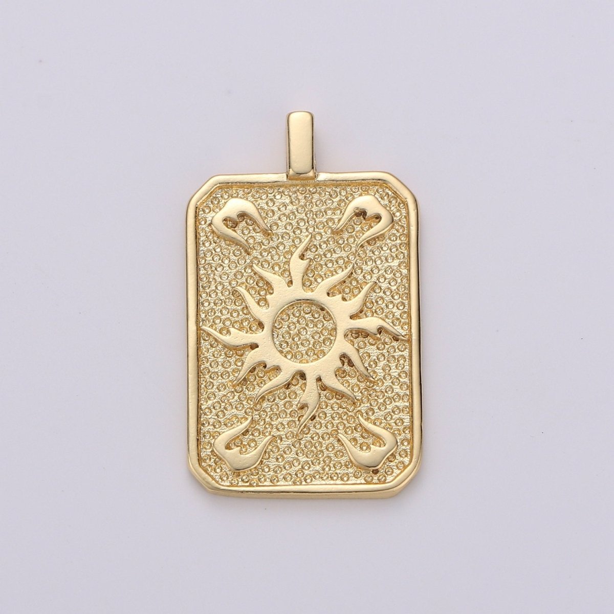 Gold Sun Charm Gold Filled Medallion, Celestial Pendant Necklace Charm for Statement Necklace Component Gold Tag Unisex Jewelry J-031 - DLUXCA